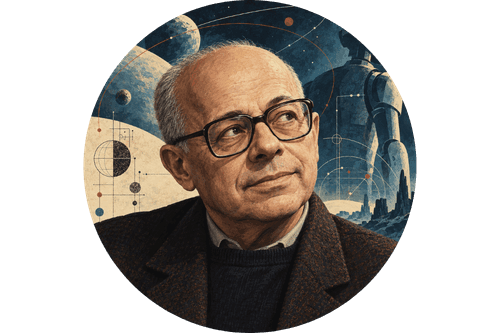 AnyWayTale – Stanisław Lem editorial portrait with an original retrofuturistic robot